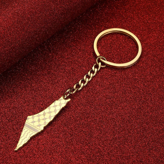 Elegant Palestine Map Pendant Keyring - Fashion Jewelry Gift