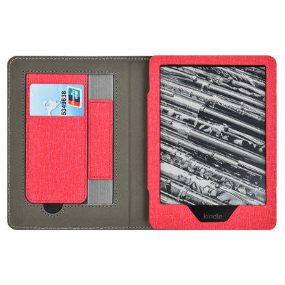 Cloth Texture Folio Case with Hand Strap & Stand for Kindle Paperwhite 5 (11th Gen 6.8") - Card Holder Cover