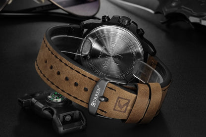 CURREN Luxury Men's Sport Quartz Watch with Leather Strap