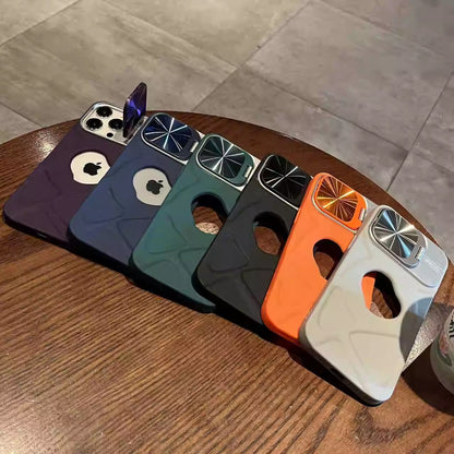 Magnetic Lens Holder Phone Case - Protective Stand Cover with Camera Protection for iPhone