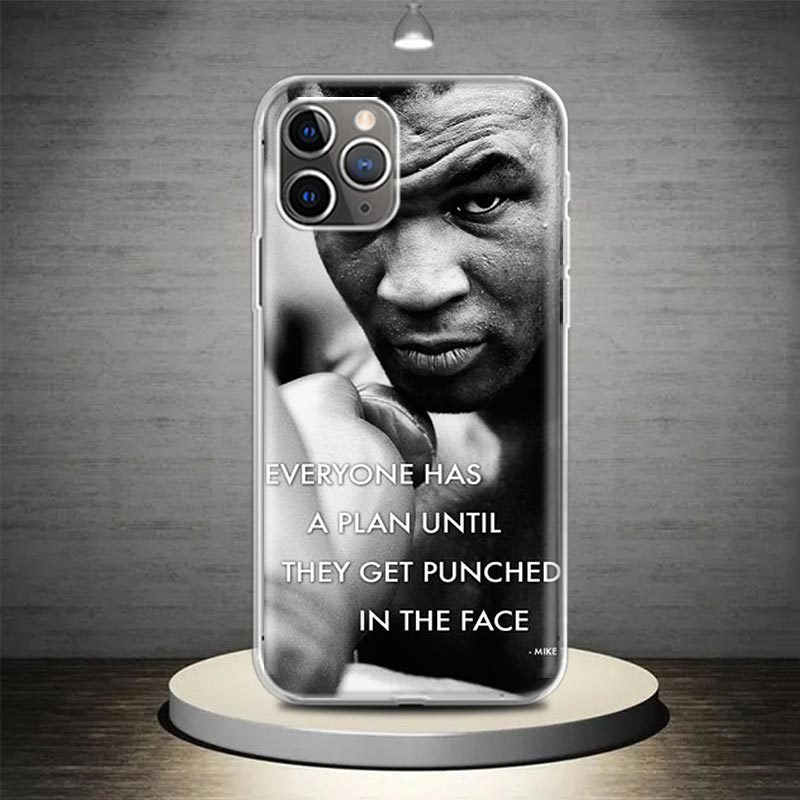 Mike Tyson Boxing Legend Art Graphic Phone Case for iPhone 15 14 13 12 11 Pro Max - Soft TPU Cover
