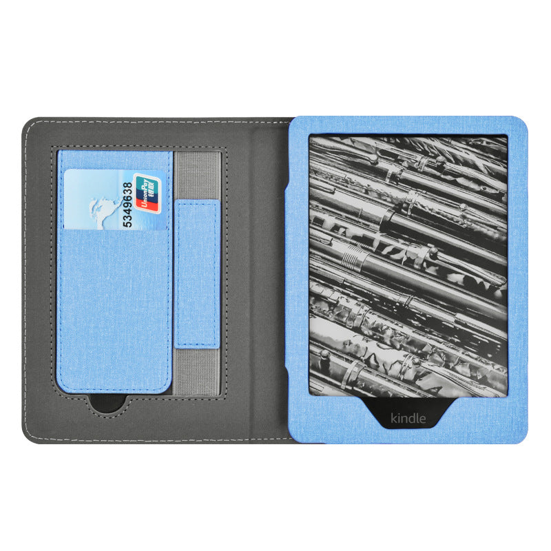 Cloth Texture Folio Case with Hand Strap & Stand for Kindle Paperwhite 5 (11th Gen 6.8") - Card Holder Cover