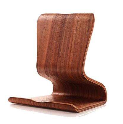 One-Piece Molded Wooden Tablet Stand - Desktop Display Holder & Charging Rack for iPad