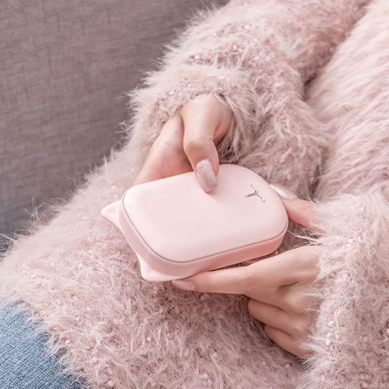 Cute 2-in-1 Rechargeable Hand Warmer & 3600mAh Power Bank - Portable USB Electric Pocket Heater