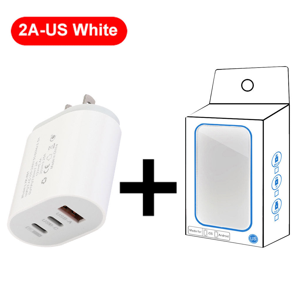 Multi-Port USB & PD Travel Wall Charger - US and European Standard Mobile Phone Charging Head