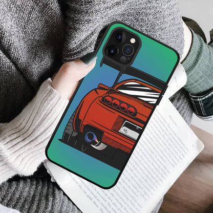 JDM Anime Sports Car Phone Case - Illustrated Racing Car Cover for iPhone 15 Series