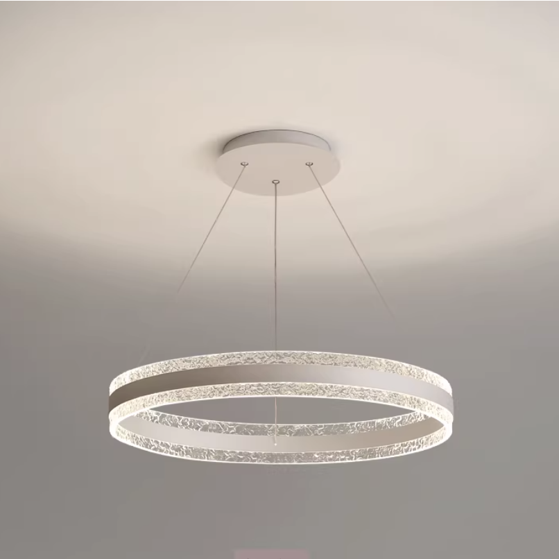 Nordic Modern Ring Chandelier - Full Spectrum Eye Protection Pendant Light for Living Room & Dining