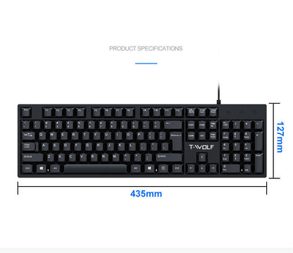 Lei Lang T15 Office Keyboard - USB Wired Computer Keyboard for Laptops and Desktops