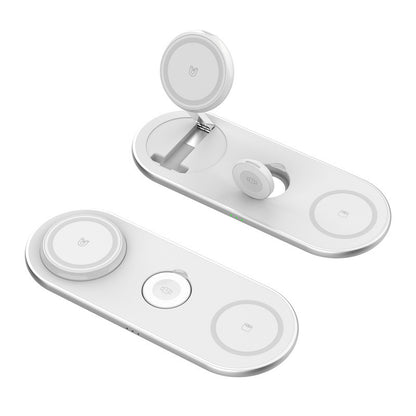 Portable 3-in-1 Wireless Charger Stand - Multi-Device Magnetic Charging Pad for Apple Devices