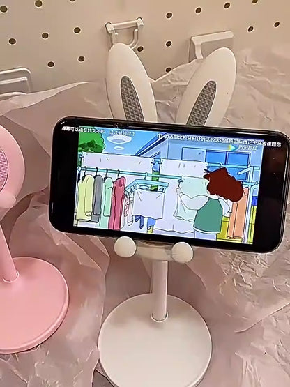 Cute Bunny Rabbit Desktop Phone Stand - Adjustable Height Mobile & Tablet Holder