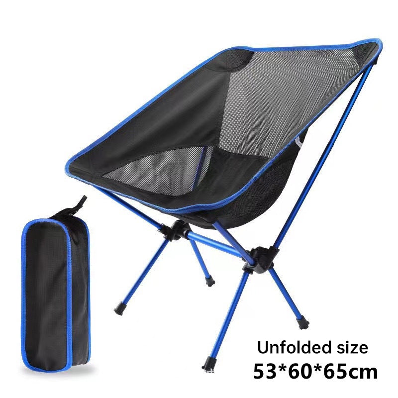 Portable Folding Camping Chair - Ultra Light Compact Outdoor Moon Chair with Carry Bag