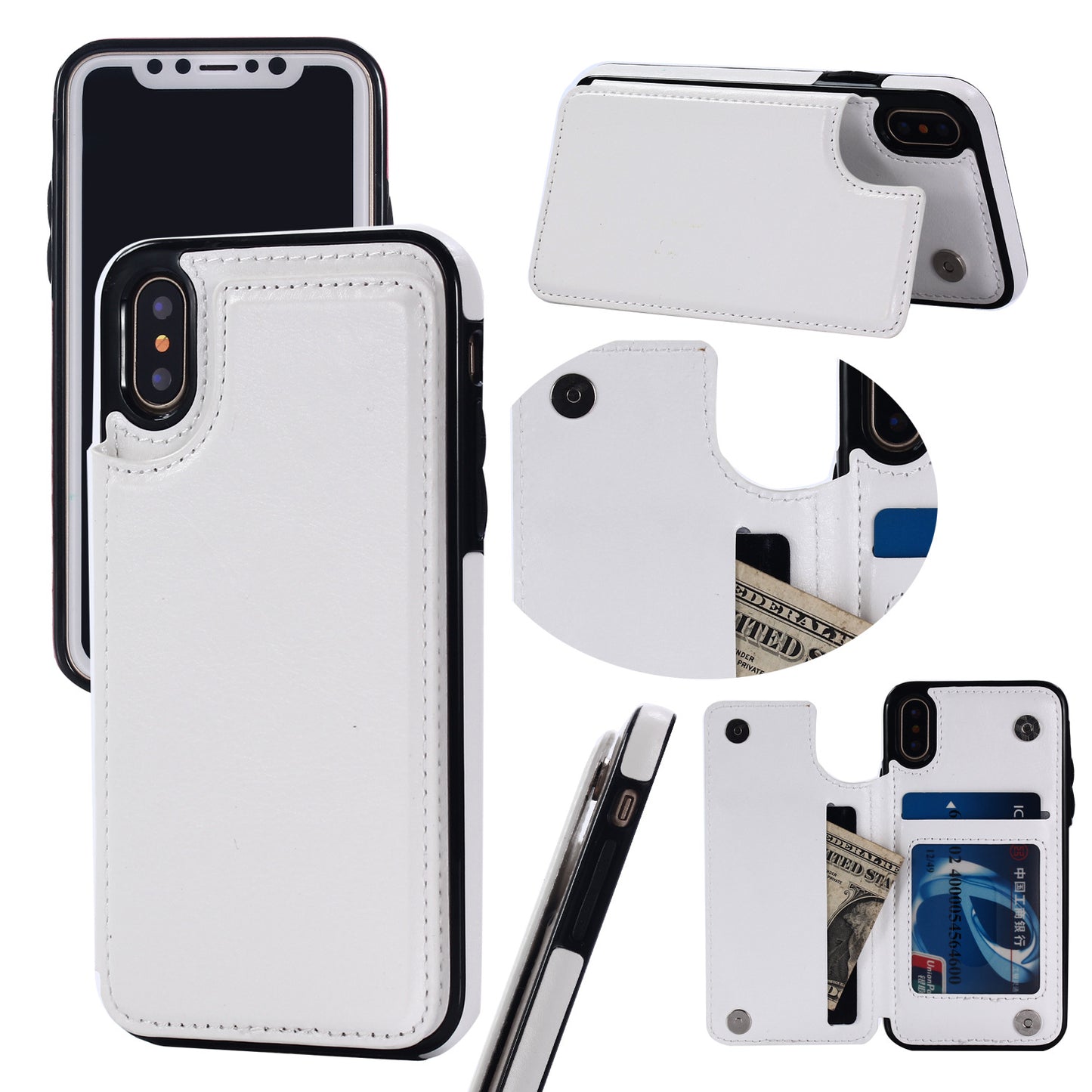 Vintage Crazy Horse Leather Wallet Phone Case with Flip Card Slots for iPhone 15 14 13 Pro Max