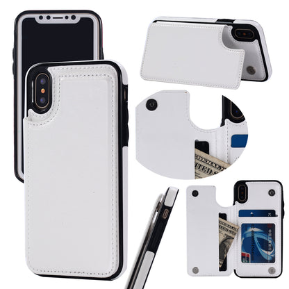 Vintage Crazy Horse Leather Wallet Phone Case with Flip Card Slots for iPhone 15 14 13 Pro Max