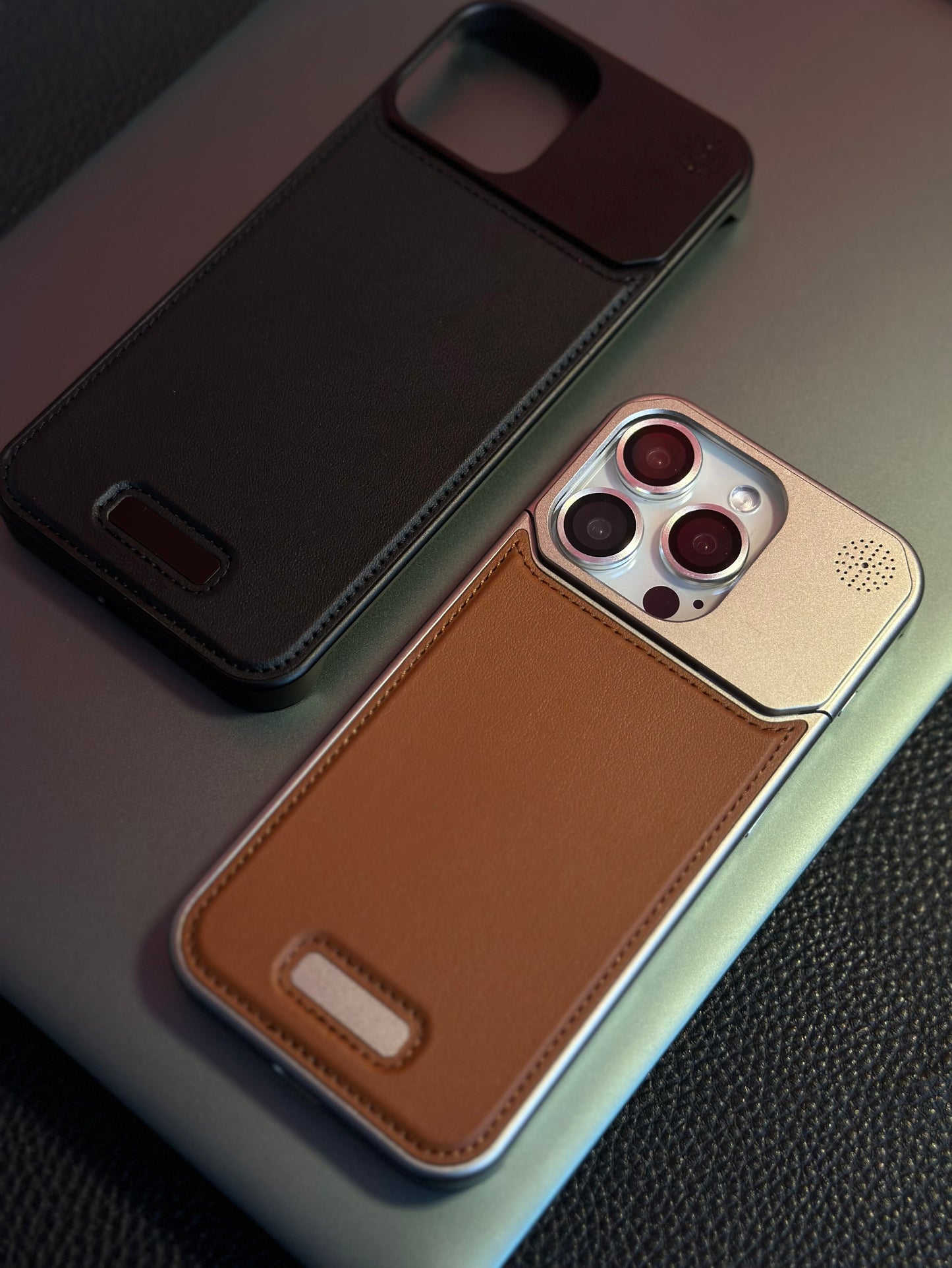 Luxury Leather Frameless Metal Aromatherapy Magnetic Case for iPhone - Premium Heat Dissipation Cover