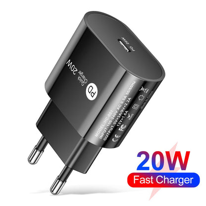 20W PD Fast Wall Charger - Type-C Travel Charging Head Adapter