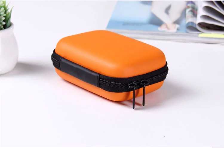 Hard EVA Portable Travel Storage Case for Earphone, Data Cable & Hard Drive - Zipper Pouch Box