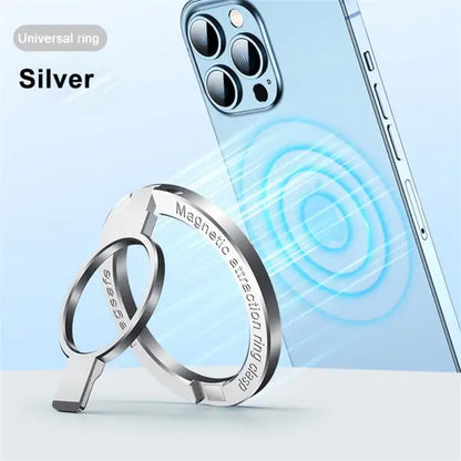 Magnetic Finger Ring Stand Holder Grip for iPhone 15 14 13 12 Pro Max - Zinc Alloy Non-Adhesive MagSafe Kickstand