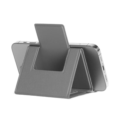 Ultra-Thin Foldable PU Leather Desktop Phone Stand - Portable Adhesive Phone Holder for Desk & Office