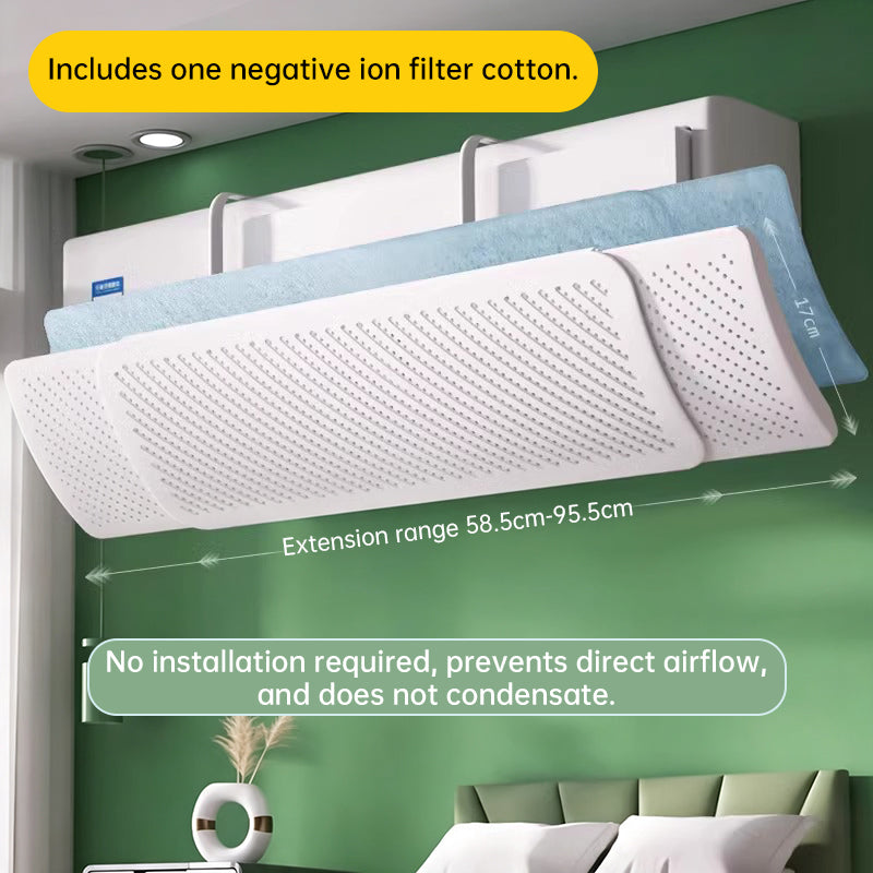 Universal Air Conditioner Deflector Guard - Adjustable Air Flow Confinement Shield for Split AC