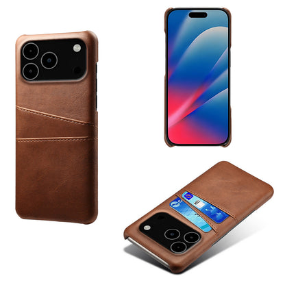 Dual Card Slot Leather Phone Case - Slim Wallet Back Cover with Card Pocket for iPhone
