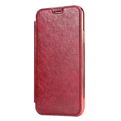 Luxury Electroplated Clear Back Flip Leather Wallet Case for iPhone 15 14 13 12 - Ultra-Slim Card Holder Cover