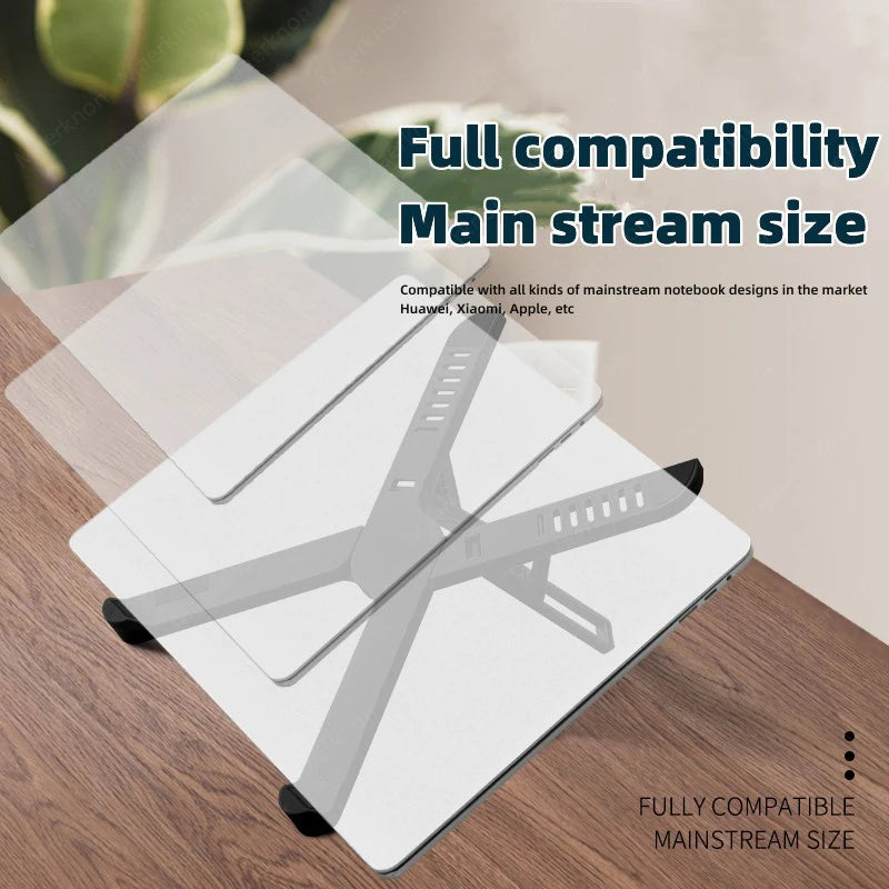 Foldable Laptop & Tablet Stand - Ergonomic Adjustable Cooling Holder with Hollow Heat Dissipation Design