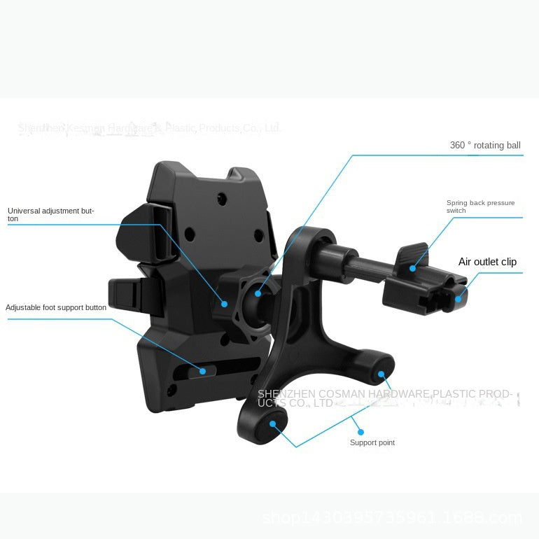 Telescopic Long Arm Car Phone Holder - Suction Cup Mount for Dashboard & Windshield