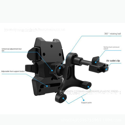 Telescopic Long Arm Car Phone Holder - Suction Cup Mount for Dashboard & Windshield