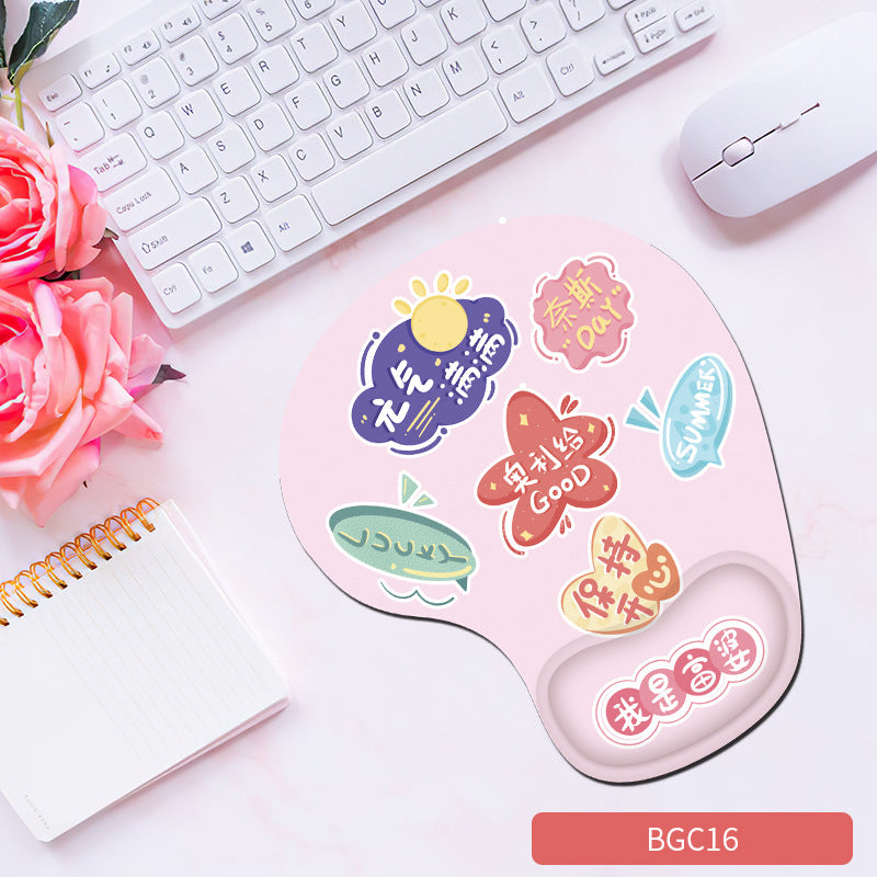 Cute Bunny Silicone Wrist Rest Mouse Pad - Soft Ergonomic Non-Slip Hand Support Pad for Gaming