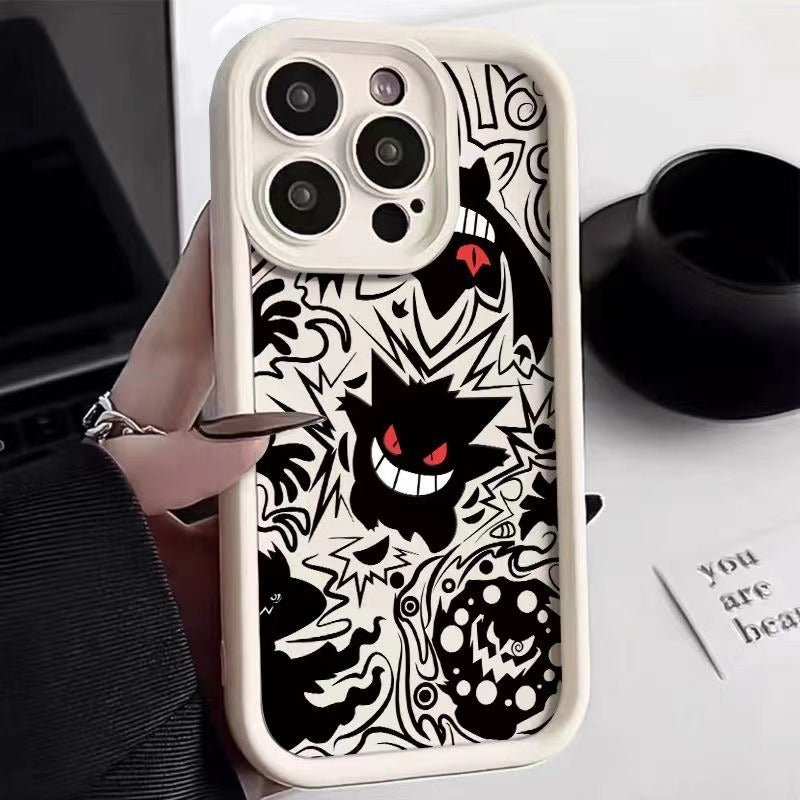Red Eye Gengar Graphic Phone Case - Slim Soft Silicone Protective Cover for Apple iPhone