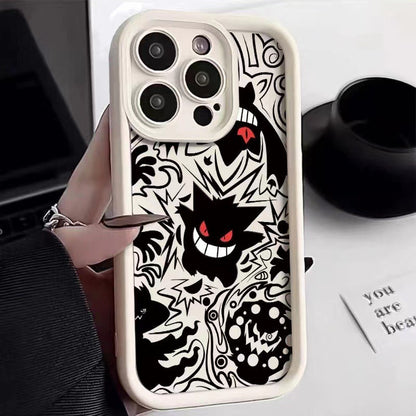 Red Eye Gengar Graphic Phone Case - Slim Soft Silicone Protective Cover for Apple iPhone