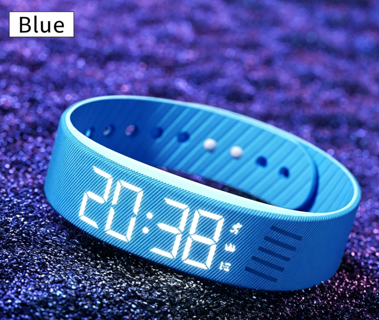 Multi-Functional Sports Fitness Tracker - Slim Digital LED Watch with Vibration Alarm