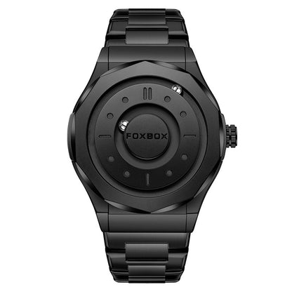 FOXBOX Men's High-Tech Magnetic Levitation Concept Watch (All Black)