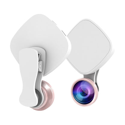 3-in-1 Selfie Ring Light with HD Fisheye & Wide-Angle Lens - LED Camera Phone Photography Kit for iPhone & Samsung