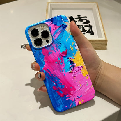 Aesthetic Ins Style Abstract Oil Painting Phone Case for iPhone 16 15 14 13 Series