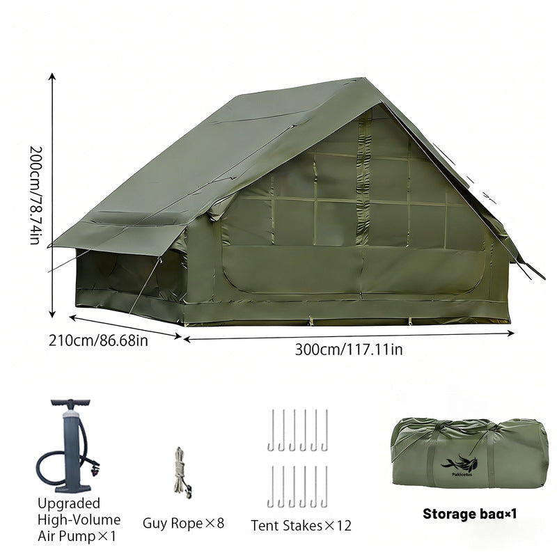 Outdoor Inflatable Air Tent with Extension Canopy - Breathable Mesh House Tent with Air Pump