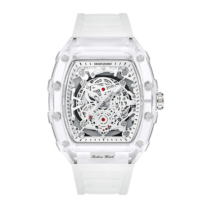 Luxury Fashion Transparent Men's Watch - Luxury Tonneau Quartz Sports Watch