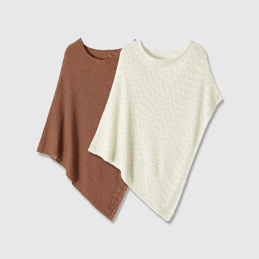Elegant Asymmetric Batched Sleeve Cloak Top for Women
