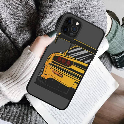 JDM Anime Sports Car Phone Case - Illustrated Racing Car Cover for iPhone 15 Series
