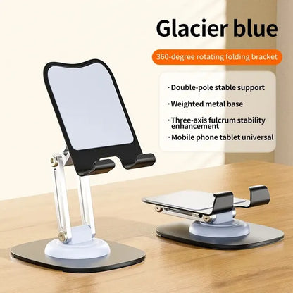 360° Rotating Aluminum Phone & Tablet Stand - Multi-Function Folding Lazy Desktop Support