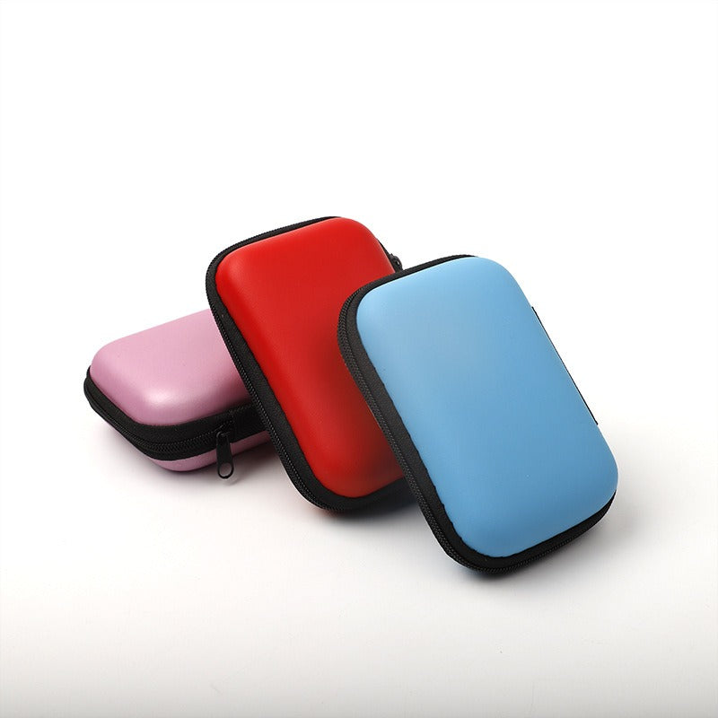 Hard EVA Portable Travel Storage Case for Earphone, Data Cable & Hard Drive - Zipper Pouch Box