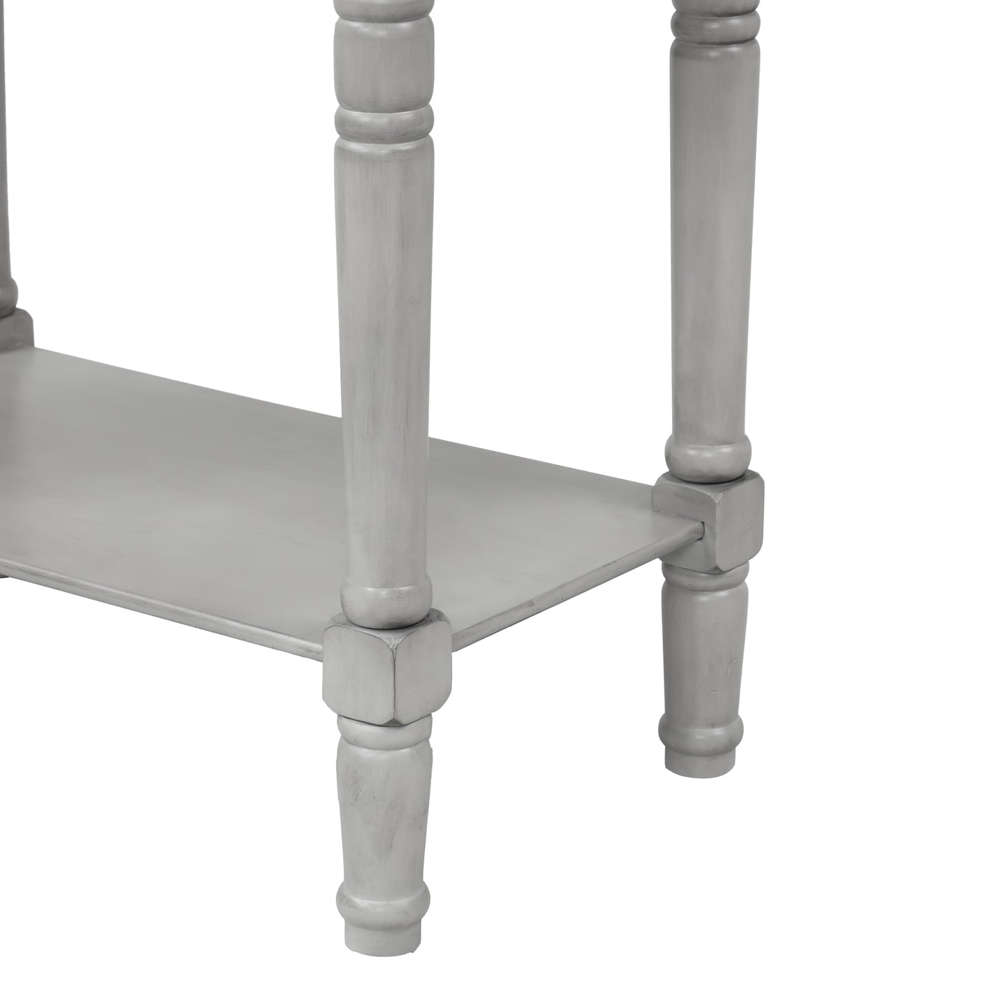 Narrow Console Desk/Sofa Table with Three Drawers (Grey Washed)