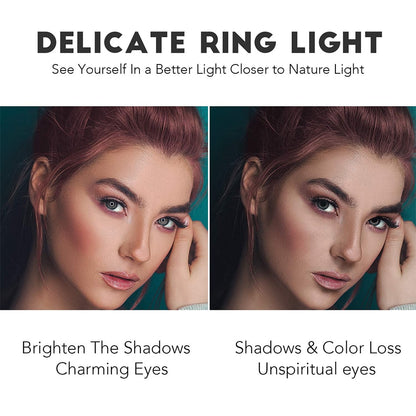 Desktop LED Selfie Ring Light with Phone Holder & Tripod Stand - Overhead Overhead Shooting & Live Broadcast Lamp