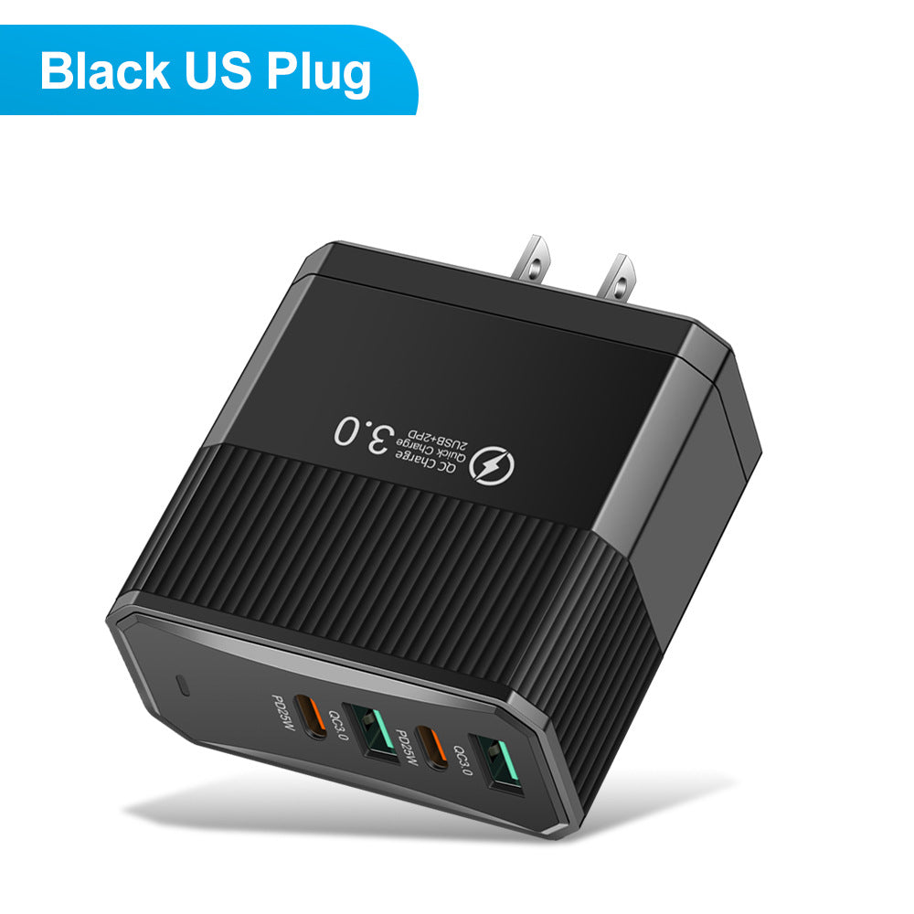 4-in-1 Fast Wall Charger - 2 USB & 2 PD Multi-Port Power Adapter for Smartphones & Tablets