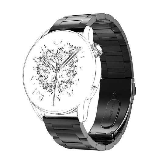 Universal 22mm Stainless Steel Watch Band - Premium Metal Strap with Double Snap Buckle