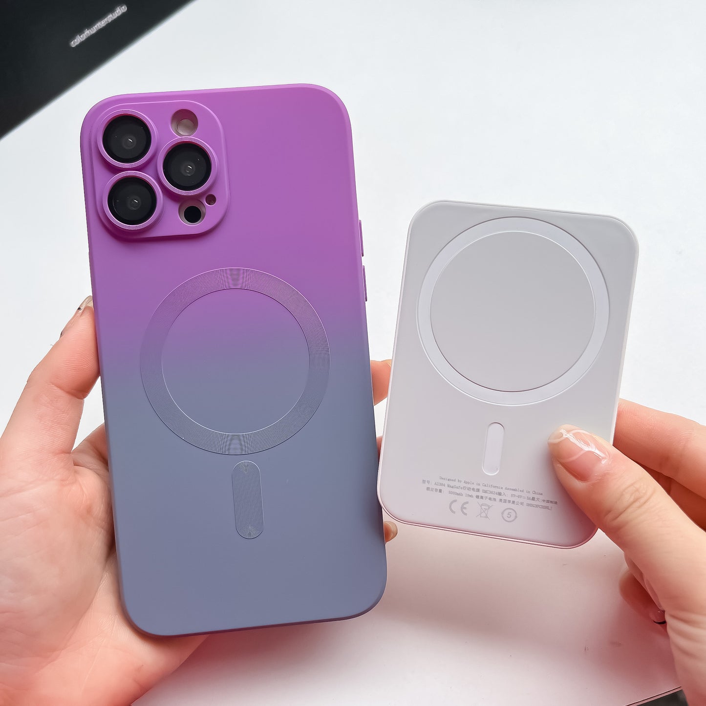 Gradient Liquid Silicone MagSafe Phone Case - Dual-Color Magnetic Protective Cover for iPhone Pro Max