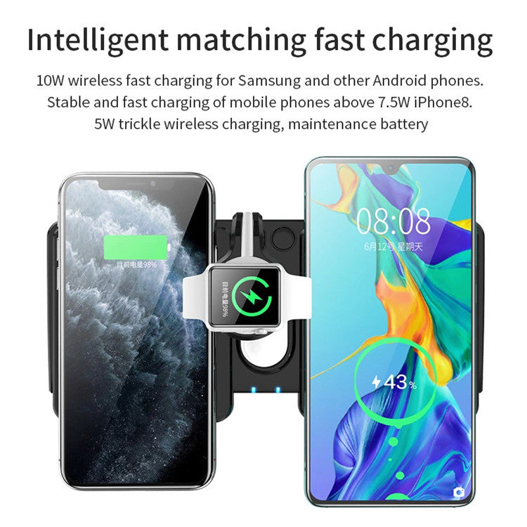 All-in-One 4-in-1 15W Fast Wireless Charging Station for iPhone, Apple Watch & AirPods