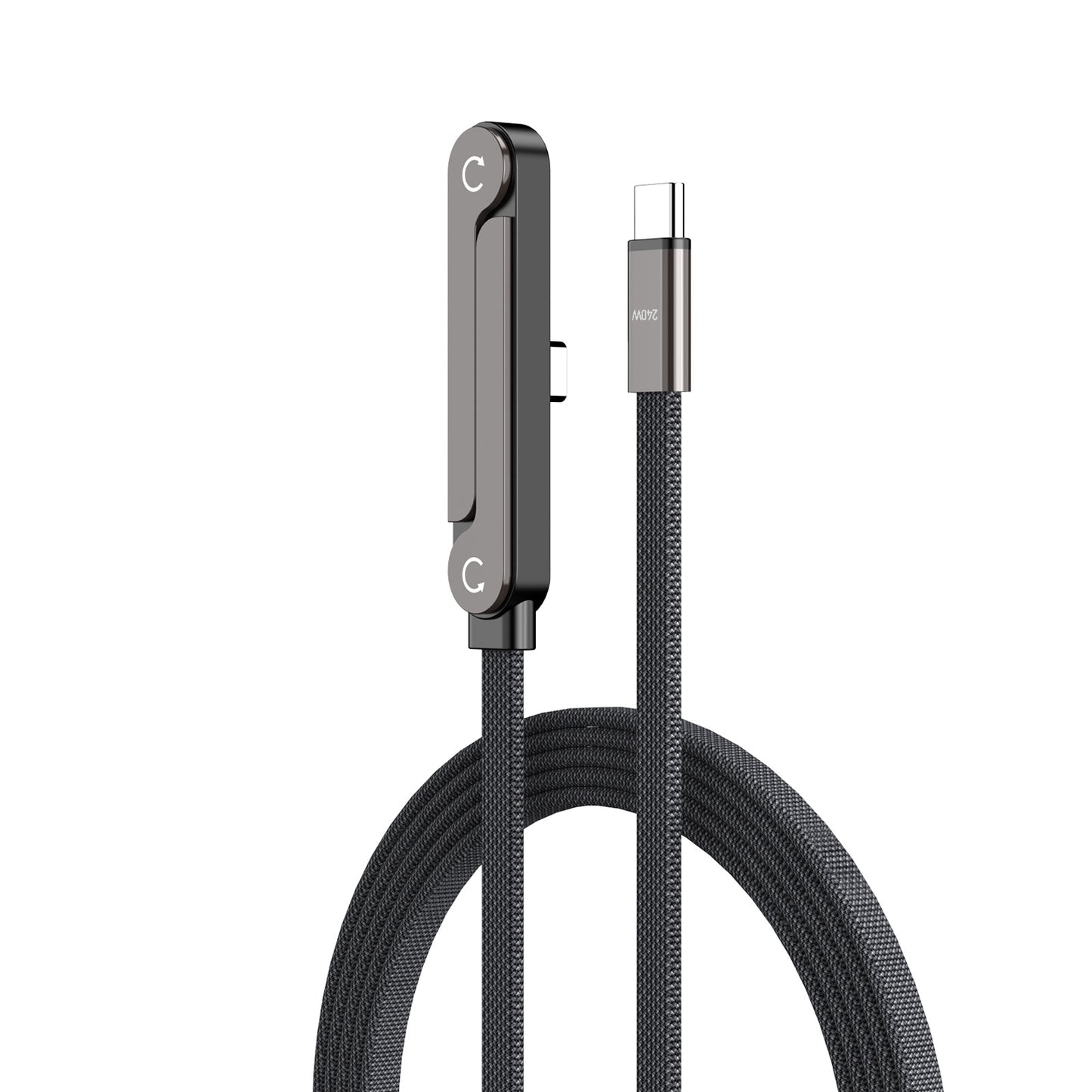 240W Fast Charging Cable with Folding Stand - Bendable Non-Blocking Data Cable & Phone Holder