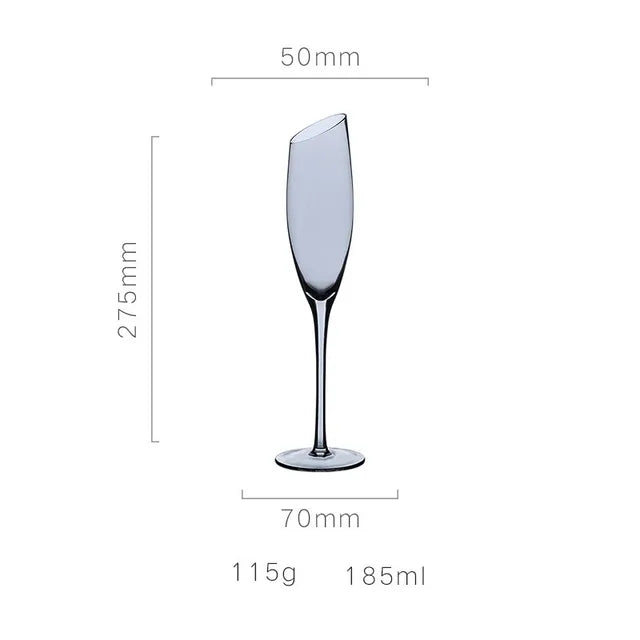Creative Bevel Champagne/Wine Glass Cups with Iridescent Color-Changing Finish