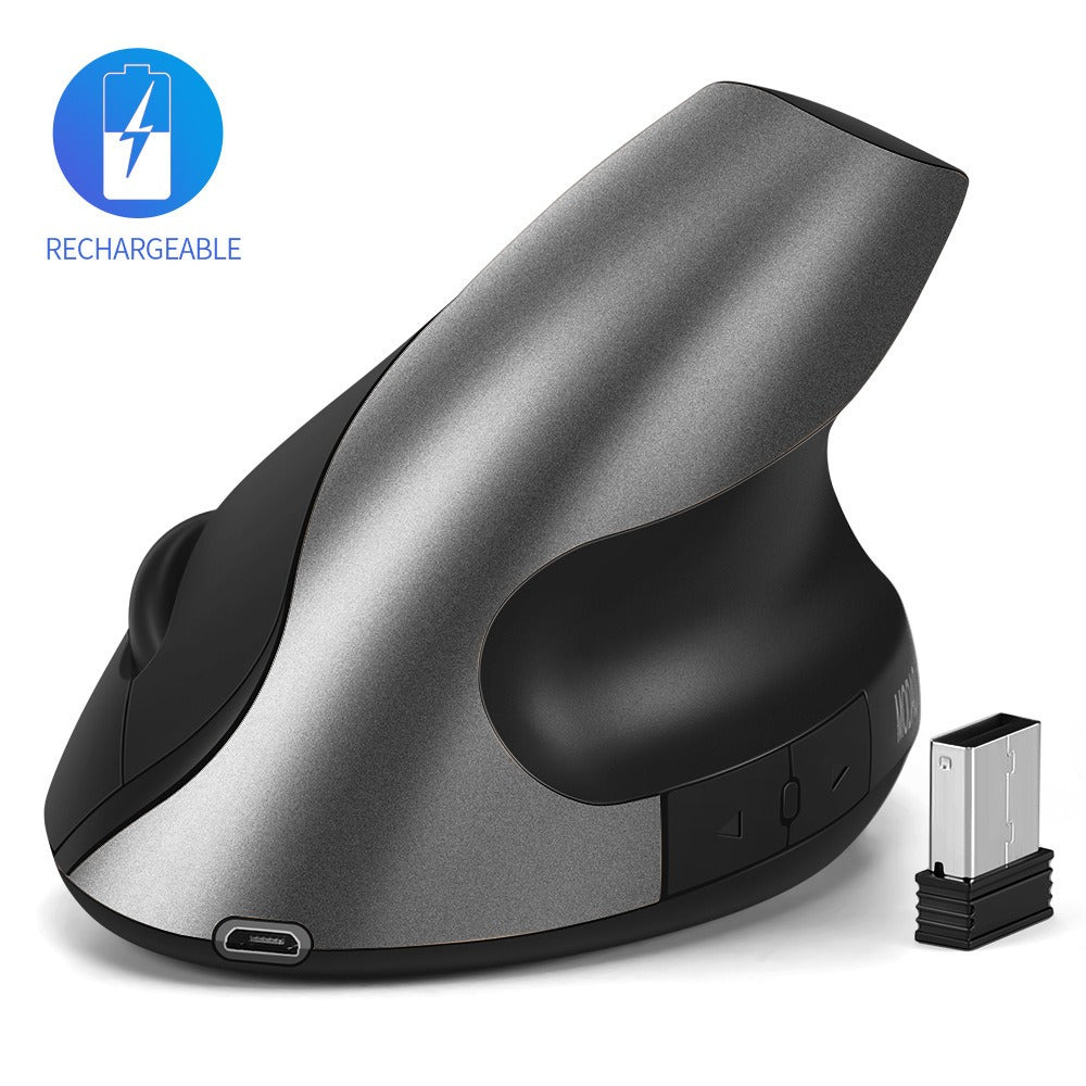 Vertical Ergonomic Wireless Mouse - Rechargeable Silent Optical Computer Mouse with 2.4G USB Receiver
